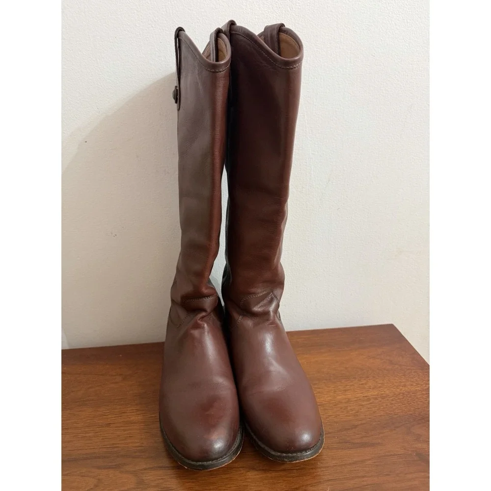 Frye Women's Melissa Lug Button Tall Riding Western Boot Leather Size 7M $398